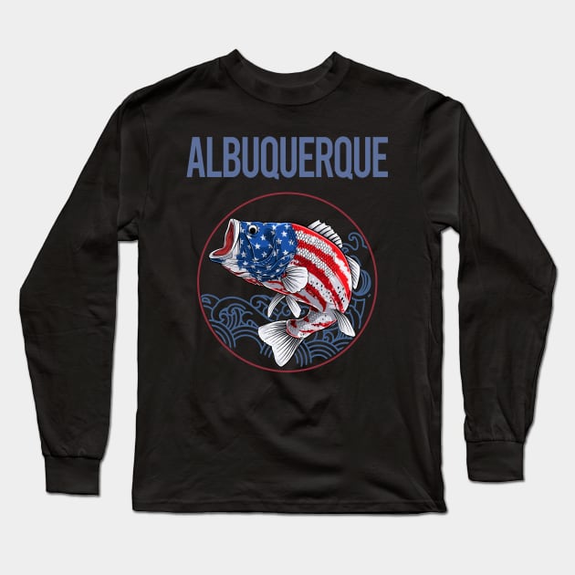 USA Flag Fish Albuquerque Long Sleeve T-Shirt by rosenbaumquinton52